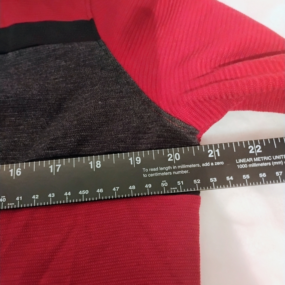 Calvin Klein Liquid Touch Mens Medium Red Quarter Zip Pullover Ribbed Knit Top C - Picture 4 of 7